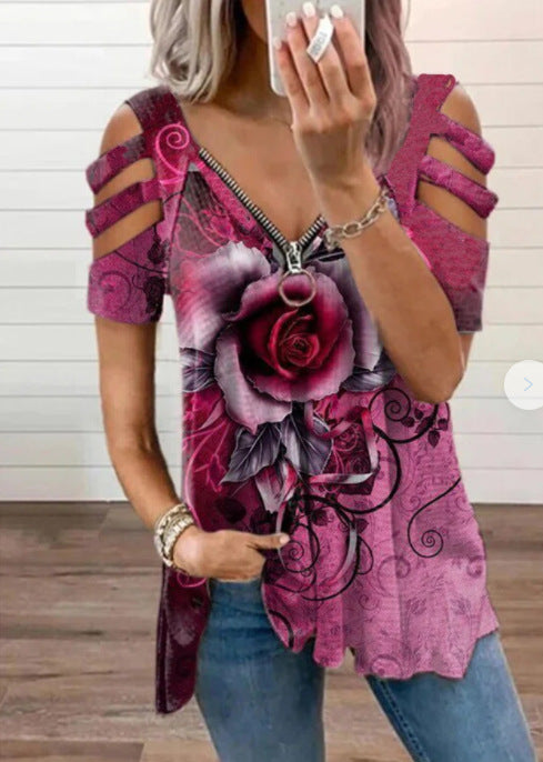 V-Neck Print Tee