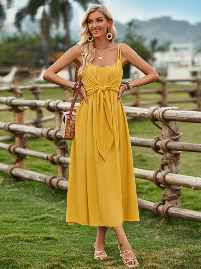 Waist Tie Long Dress