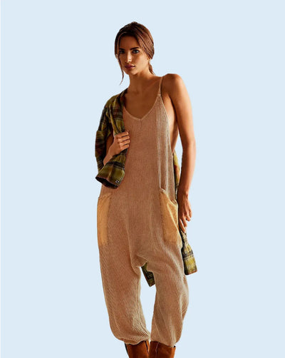Pantalon à bretelles décontracté