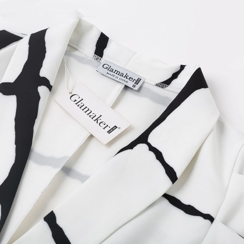 Blazer à carreaux en V profond