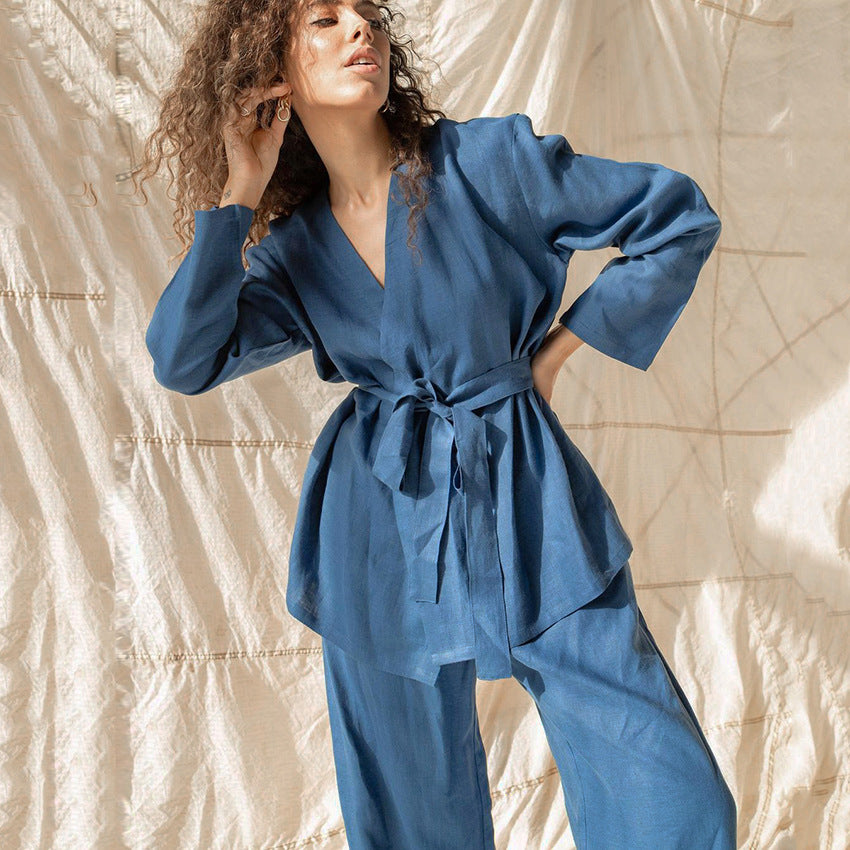 Cotton Linen Robe Set
