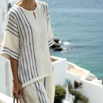 Linen Top Pants Set