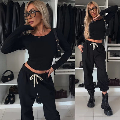 Casual Waist-Exposure Set