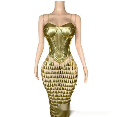 Golden Mermaid Bandage Gown – Women - Shé Hauté
