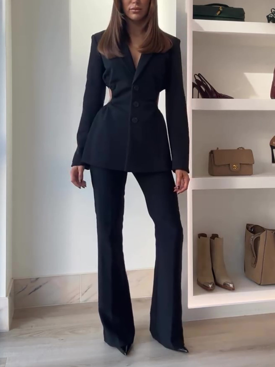 Cutout Blazer Set