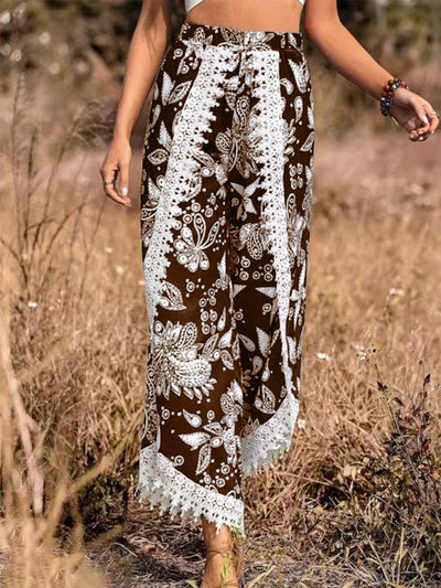 Pantalon décontracté en dentelle