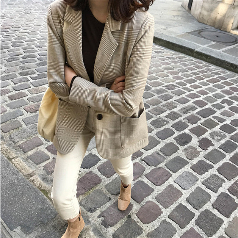 Blazer à carreaux rétro