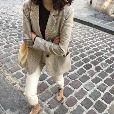 Blazer à carreaux rétro