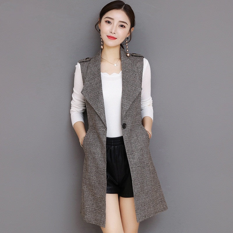 Plaid Blazer Vest