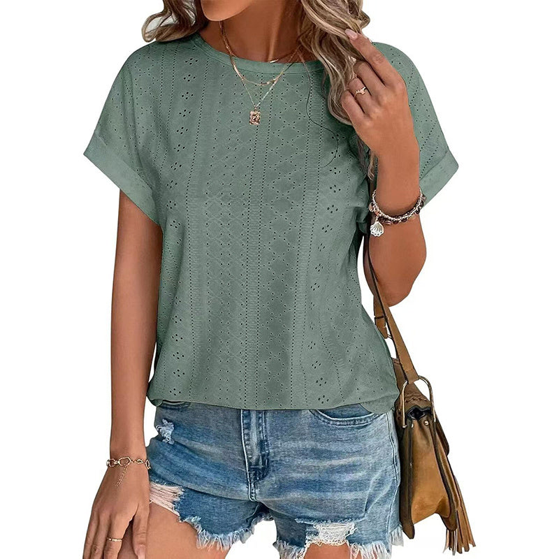 Women's Eyelet Embroidery Tee
