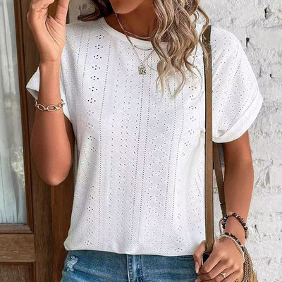 Women's Eyelet Embroidery Tee
