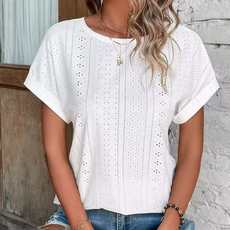 Women's Eyelet Embroidery Tee