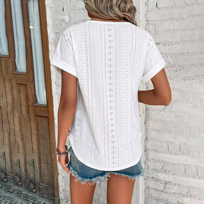 Women's Eyelet Embroidery Tee