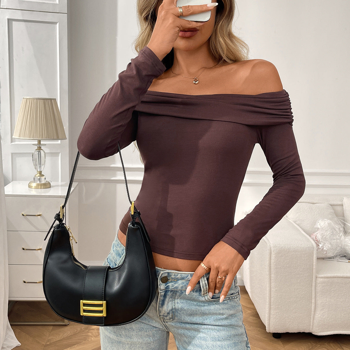 Haut plissé pour fille sexy