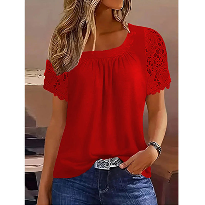 Short Sleeve Lace Top – Women