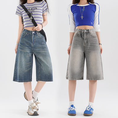 Women's Retro High Street Cropped Jeans - Shé Hauté