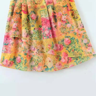 Robe à volants fleurie Y2K