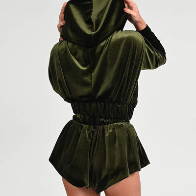 Velvet Crop Hoodie