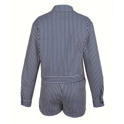 Striped Jacket & Shorts Set