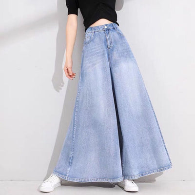 Jupe en jean à jambes larges