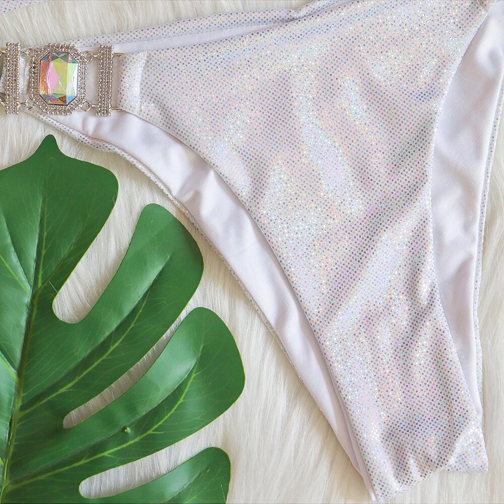 Ensemble bikini dos nu à paillettes