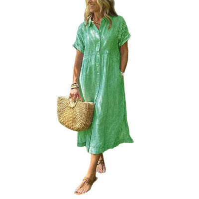 Robe en lin rayée