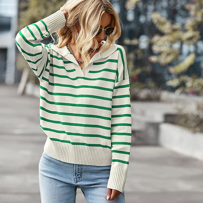 Casual Lapel Sweater – Women