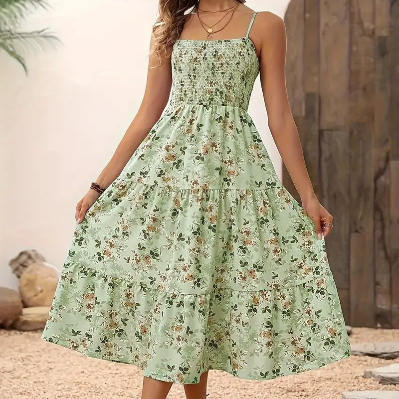 Robe midi fleurie