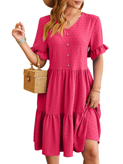 Pleated Jacquard Dress