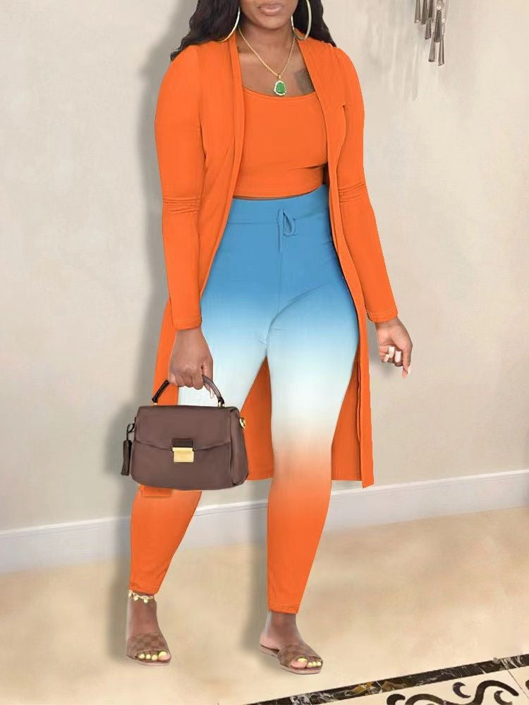 Ensemble 3 pièces avec manteau imprimé