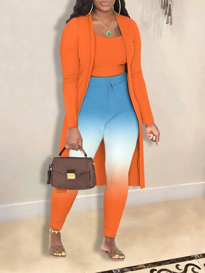 Ensemble 3 pièces avec manteau imprimé
