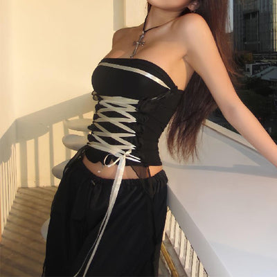 Slim Fit Lace-Up Top