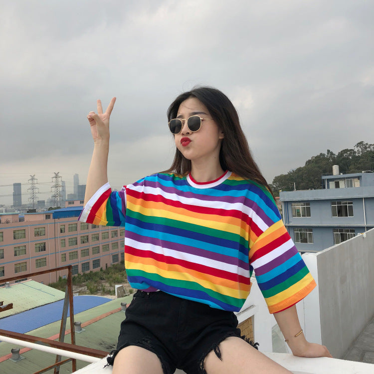 Rainbow Stripe Tee