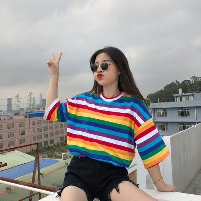 Rainbow Stripe Tee