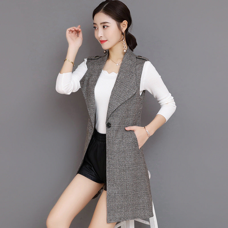 Plaid Blazer Vest