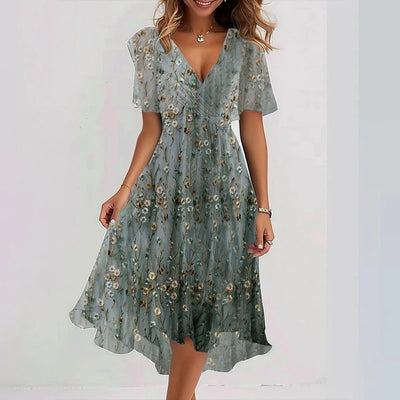 Chiffon V-Neck Dress