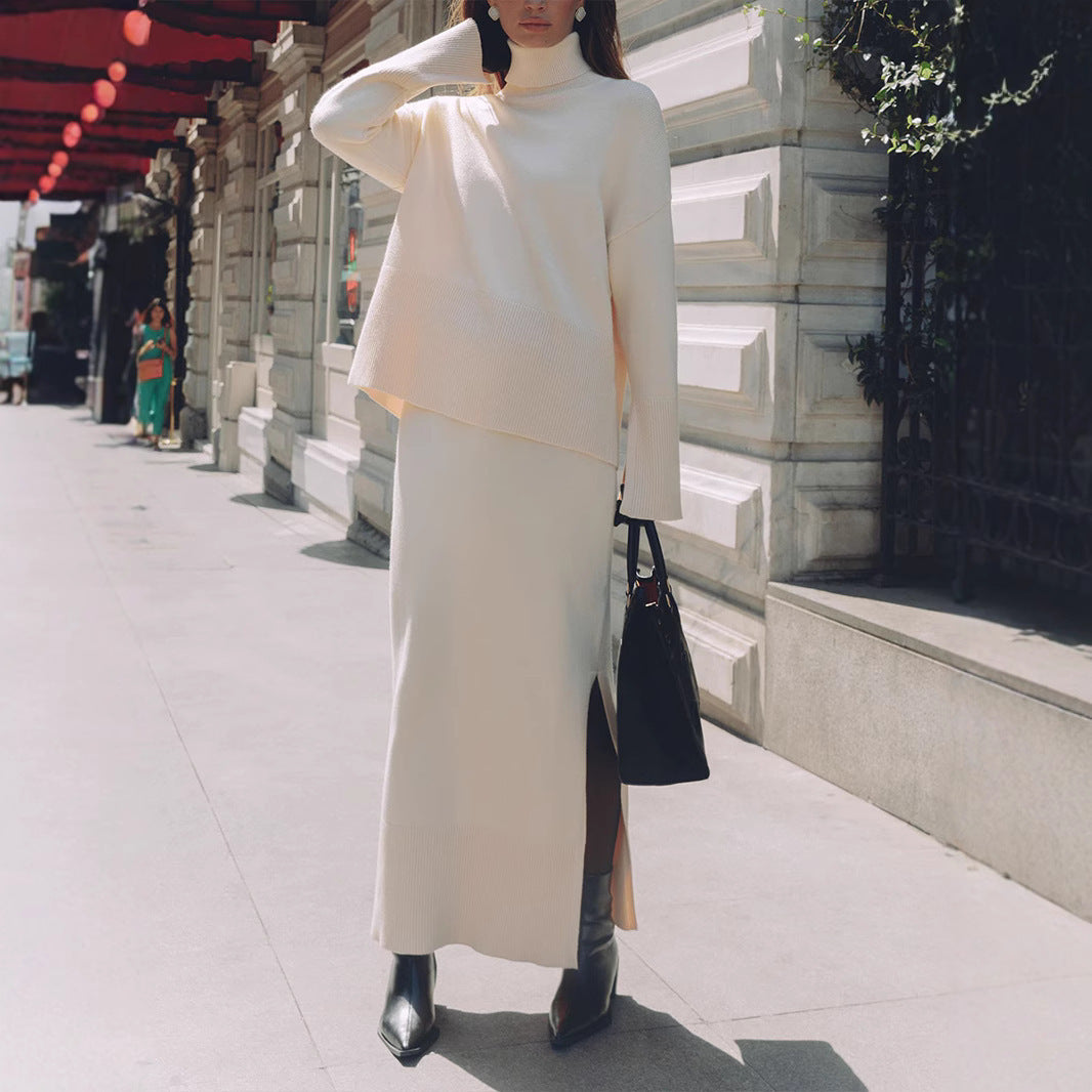 Casual Knit Skirt Set