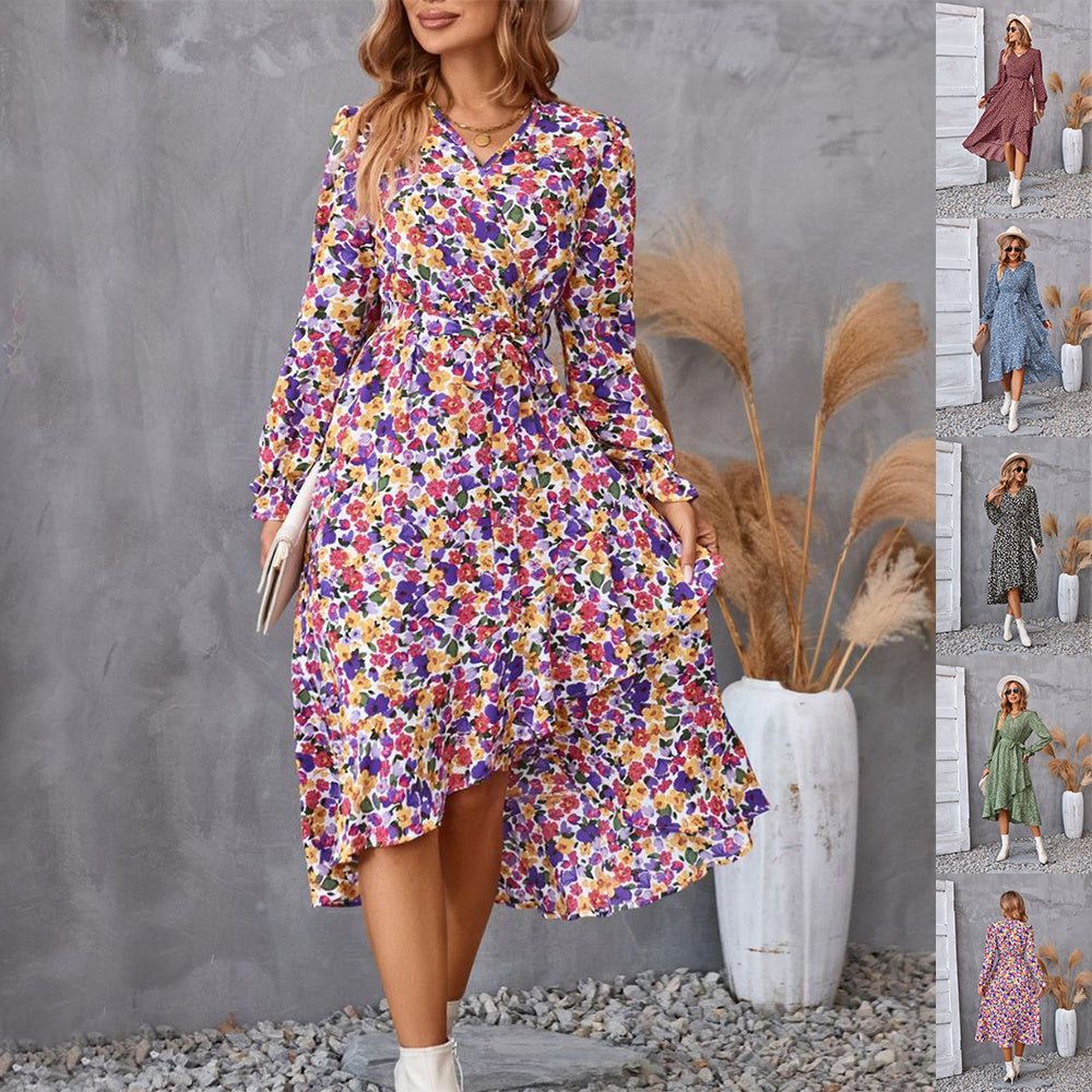 Robe à volants fleurie