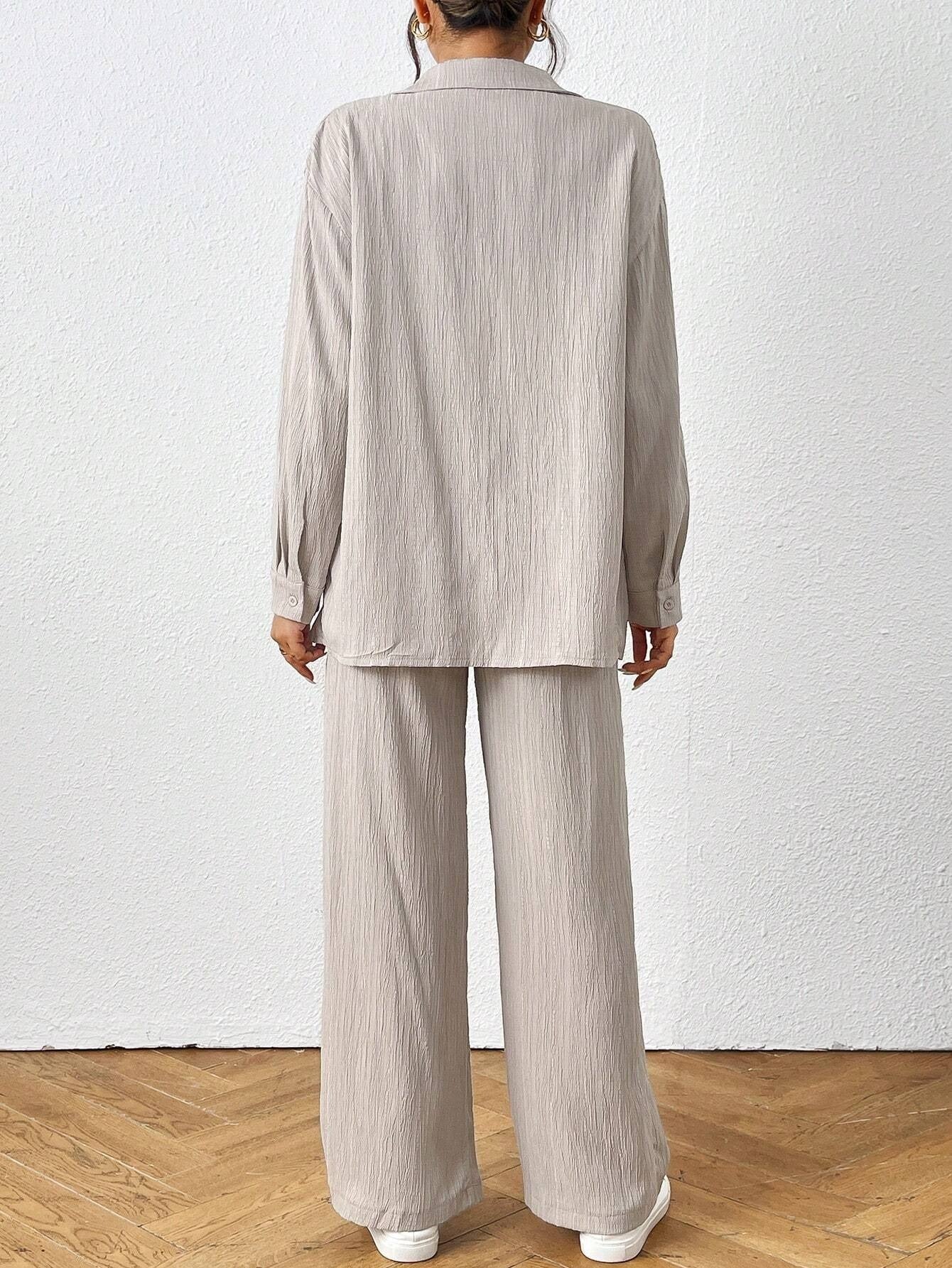 Solid Shirt Set