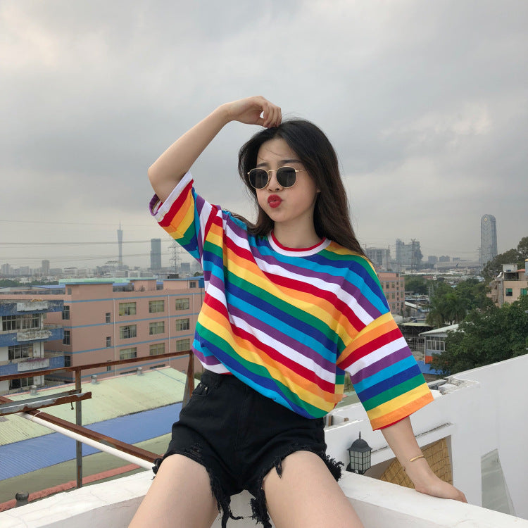 Rainbow Stripe Tee