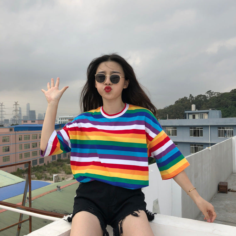 Rainbow Stripe Tee