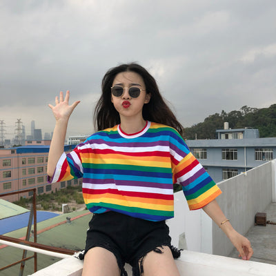 Rainbow Stripe Tee