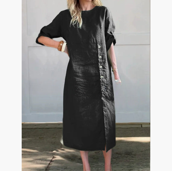 Robe midi boutonnée
