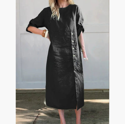 Robe midi boutonnée