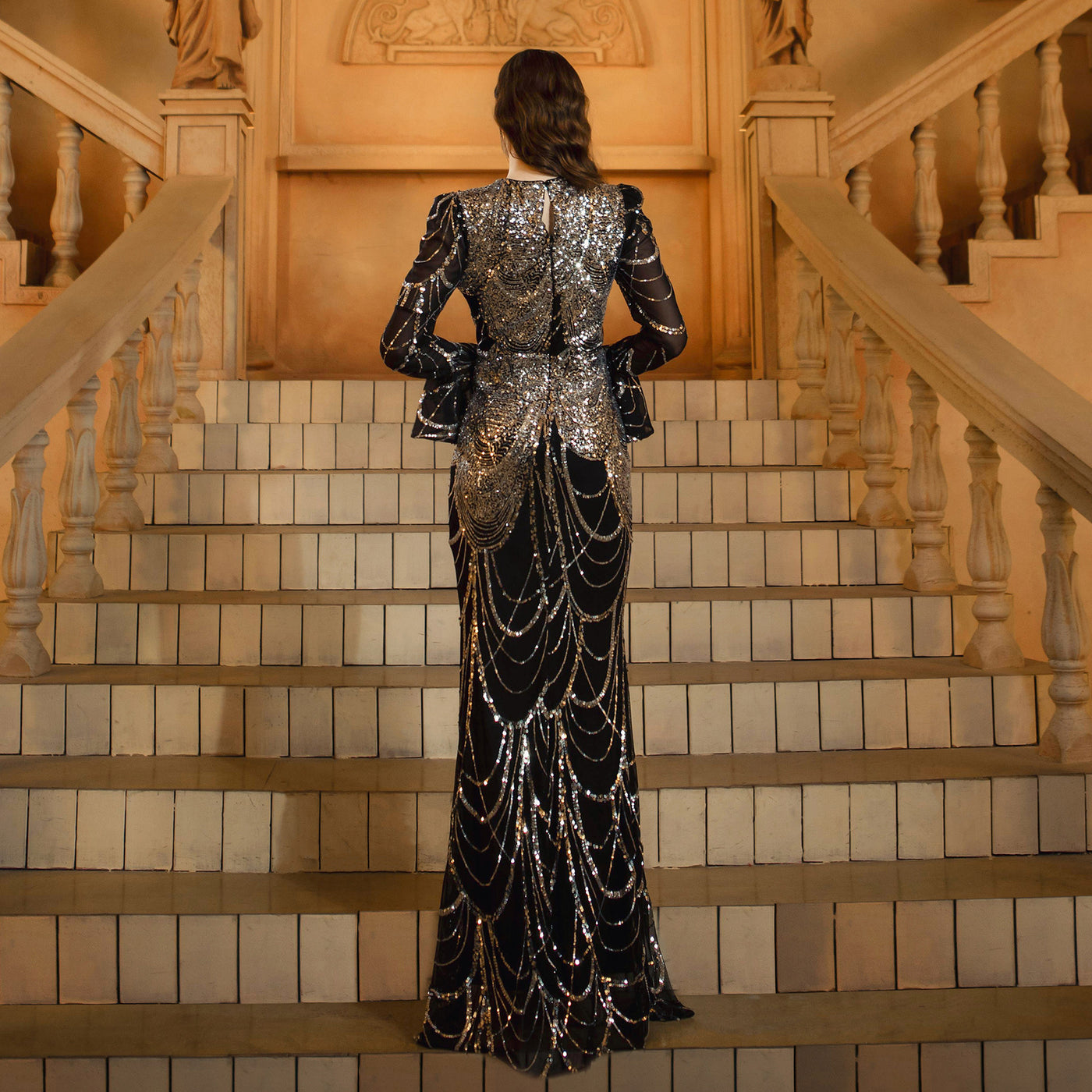 Slimming Sequin Long Dress - Shé Hauté