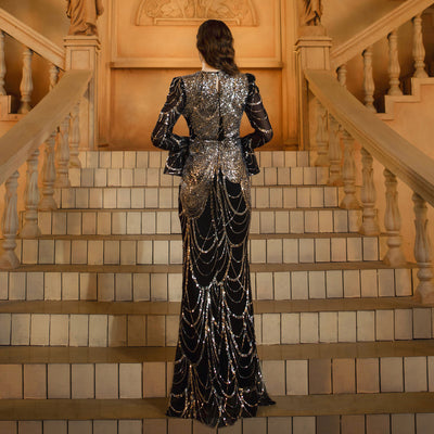 Slimming Sequin Long Dress - Shé Hauté