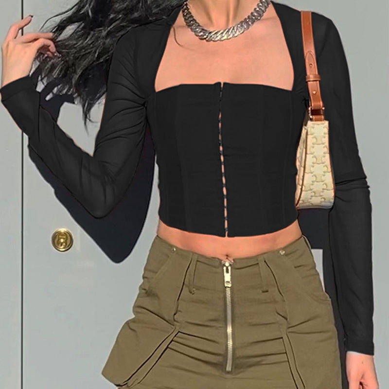 Mesh Long Sleeve Cardigan