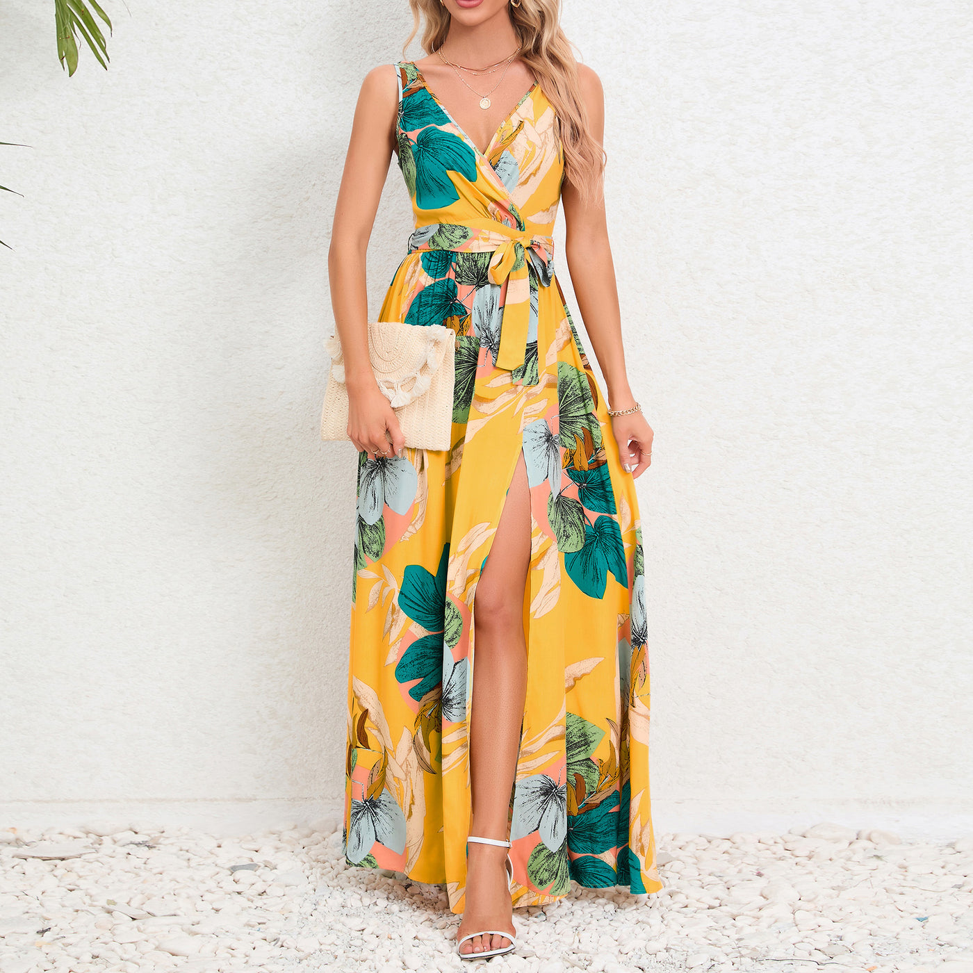 Floral V-Neck Maxi Dress