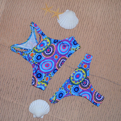 Women's Circle Print Bikini Set
