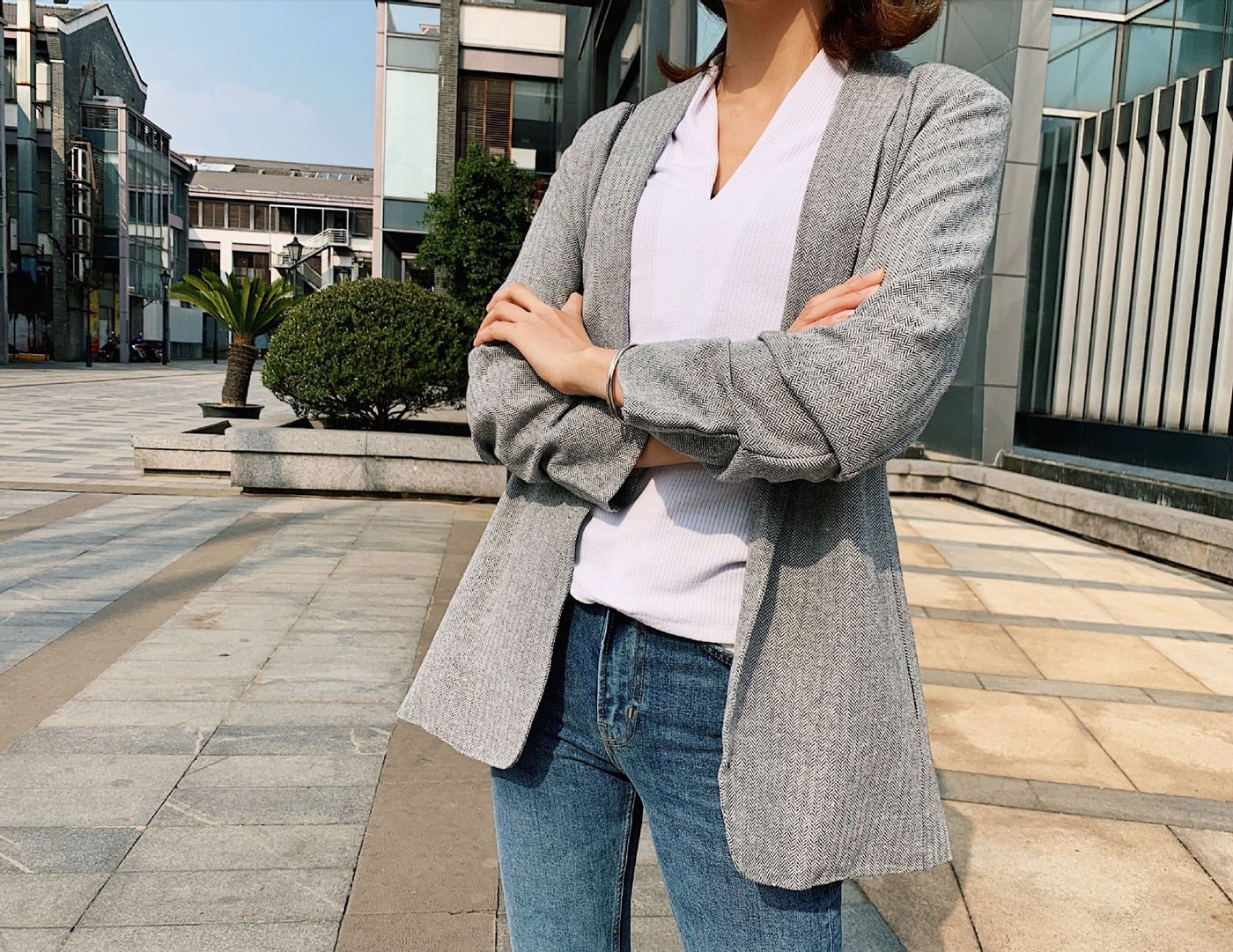 Blazer à chevrons 